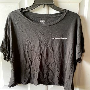 PINK “no more drama” black crop M